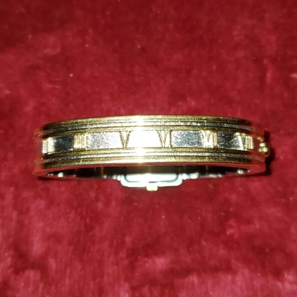 Gruen GR7855 Bangle Clamp Bracelet Watch Atlas Roman Numerals Band Looks Tiffany